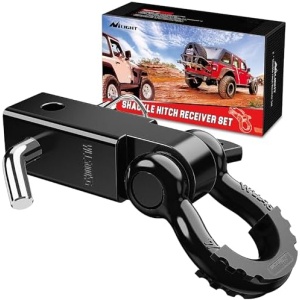 Nilight Shackle Hitch Receiver 2Inch 45000 LBs Breaking Strength 3/4" D Ring