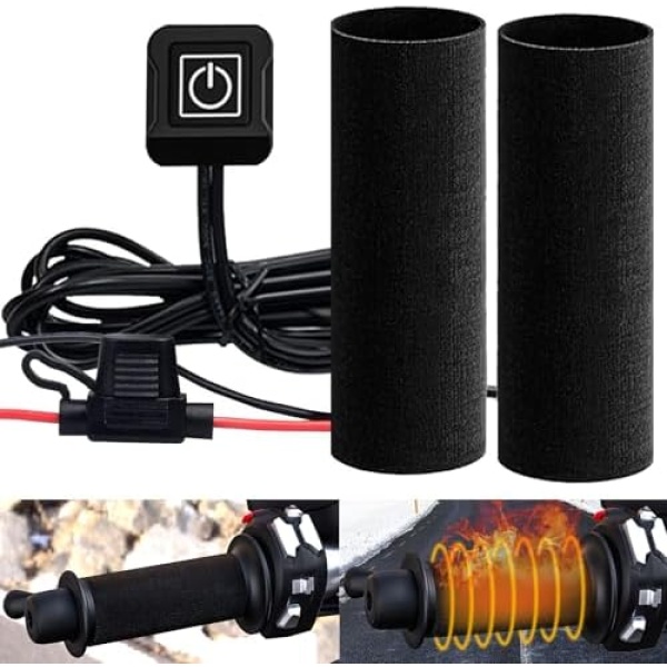 Motorcycle Heated Grips Cover Pad 12V, Universal Handlebar Cover for Motorcycle