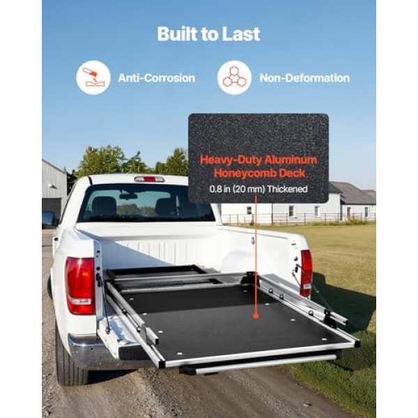 VEVOR Sliding Truck Bed Organizer, 63 x 47-Inch Heavy Duty Truck Bed Storage - Image 5