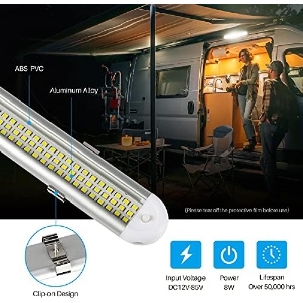 CT CAPETRONIX 12v LED Interior Light Bar, 120LEDs 1500LM 8W DC 12 Volt led Strip - Image 6