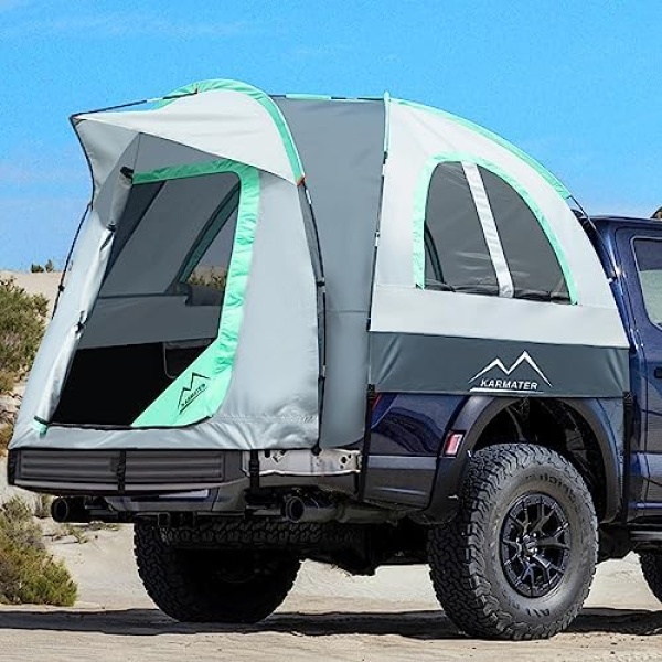 Pickup Truck Tent, Waterproof PU2000mm for Camping 5.5-6.5 Ft Bed, 2-Person