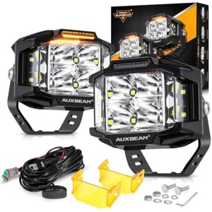 Auxbeam 4 Inch LED Pod Light, 92W V-MAX Series Square Offroad Driving