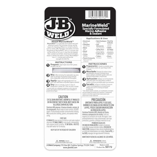 J-B Weld 50172 25 ml MarineWeld Syringe - Image 2