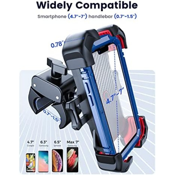 JOYROOM Motorcycle Phone Mount, [1s Auto Lock][100mph Military Anti-Shake] - Image 6