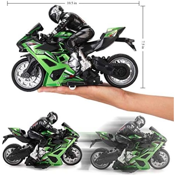 Liberty Imports 2.4G RC Remote Control Stunt Motorcycle with Riding Figure - Image 4