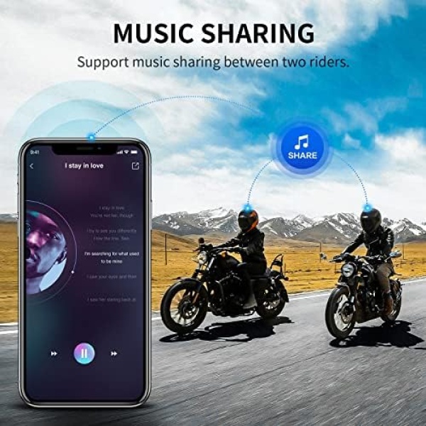 Fodsports Motorcycle Bluetooth Intercom with Music Sharing - Image 3