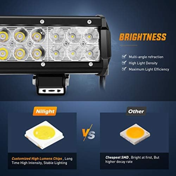 Nilight - ZH003 20Inch 126W Spot Flood Combo Led Light Bar 4PCS 4Inch 18W Spot - Image 5