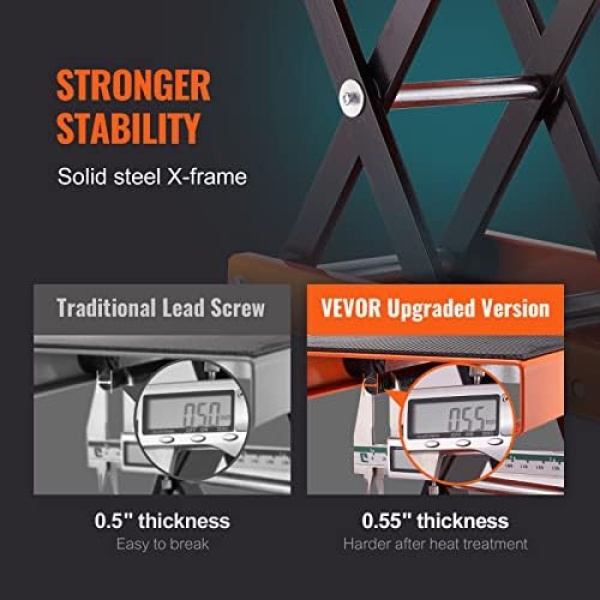 VEVOR Motorcycle Lift, 1100 LBS Motorcycle Scissor Lift Jack with Wide Deck - Image 4