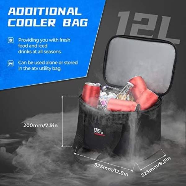 KEMIMOTO ATV Gear Bag for Front Rear Rack, ATV Storage Bags Water-Resistant - Image 3
