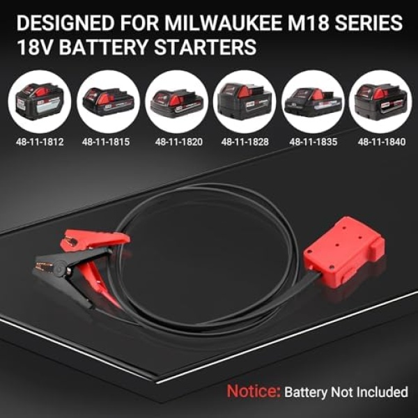 Jumper Cable Clamps Kit for Milwaukee M18 18V Battery Jumper Starter Automotive - Image 4