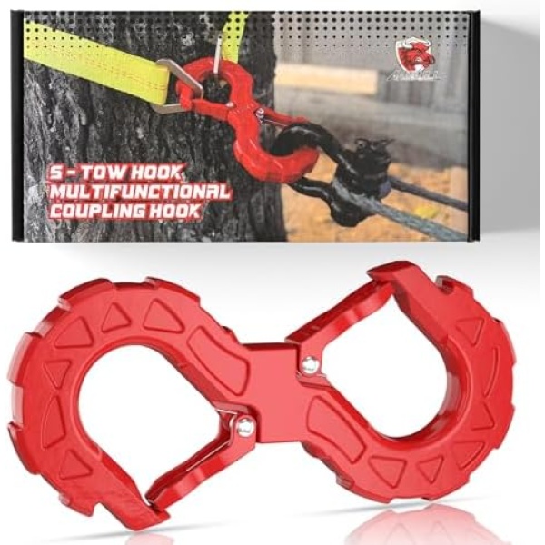 3/8 Tow Hook, Winch Hook for Off-Road Recovery, Towing Shackle 33000 Lbs