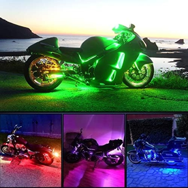Nilight 8PCS Motorcycle RGB Led Light Kit Waterproof Multi-Color Atmosphere - Image 8