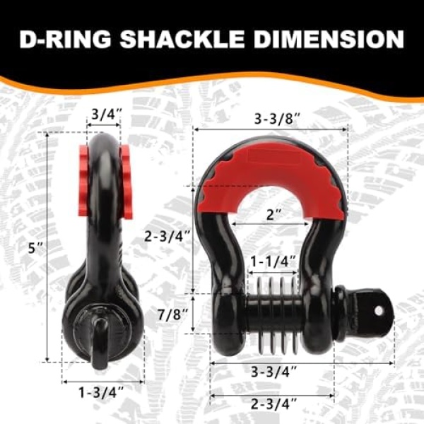 METOWARE Offroad Recovery Kit - 10 Ton Heavy Duty Winch Snatch Block Pulley - Image 4