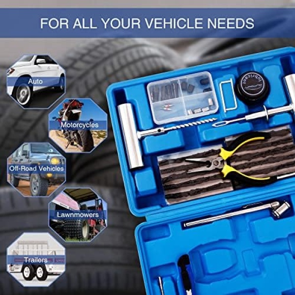 Tire Repair Kit - 68pcs Heavy Duty Tire Plug Kit, Universal Tire Repair Tools - Image 7