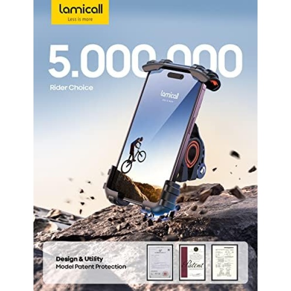 Lamicall Bike Phone Holder, Motorcycle Phone Mount - Motorcycle Handlebar Cell - Image 7
