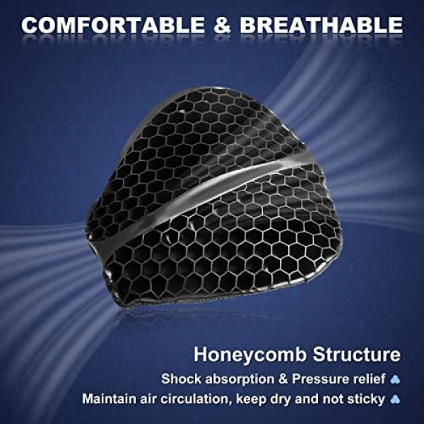 Foldable Motorcycle Gel Seat Cushion, Large 3D-Honeycomb Structure Shock - Image 3