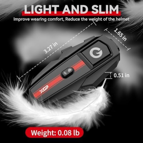 Motorcycle Bluetooth Headset V5.2 with Music Sharing, 2-Way Motorcycle Helmet - Image 2