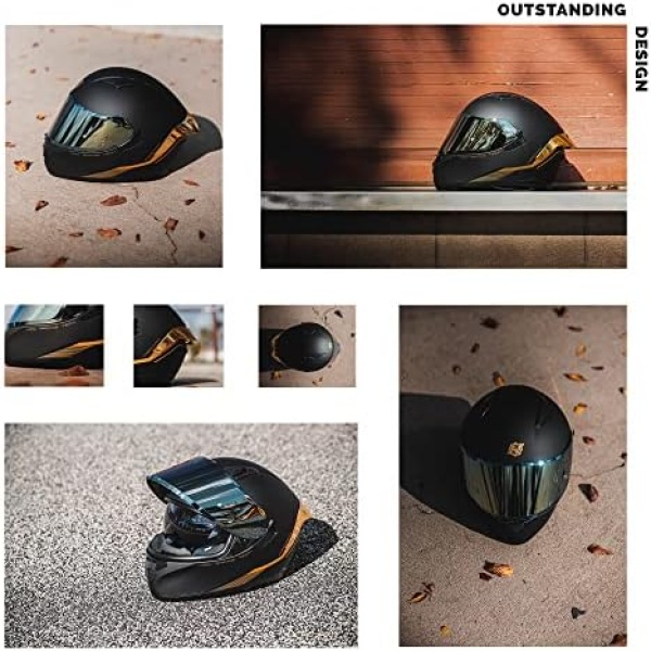 HAX Obsidian Full Face Dual Visor Adult Motorcycle Helmet for Motorbike Street - Image 5