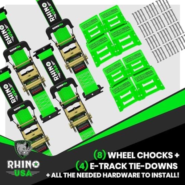 Rhino USA Wheel Chock Tie Down Kit (4,500lb Break Strength) (4) Heavy Duty - Image 5