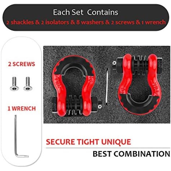 Shackles 3/4" D Ring Shackle (2 Pack) 45,000lb Break Strength with 7/8" Pin - Image 4