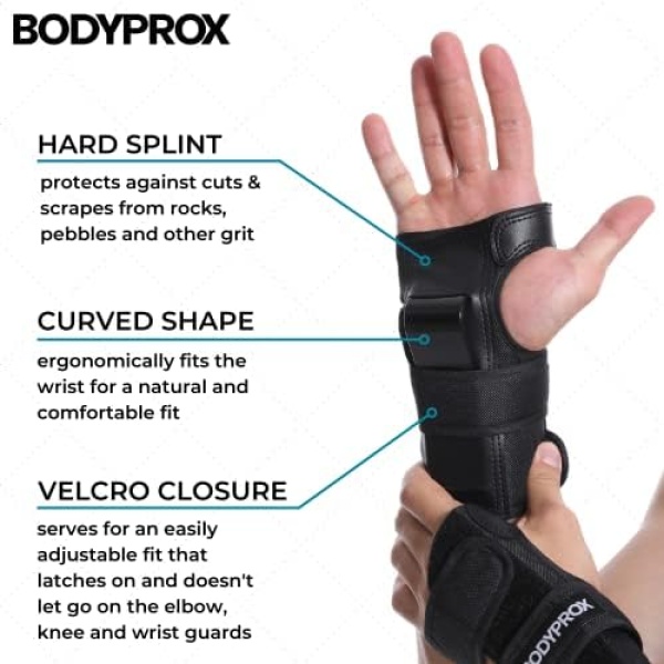 BODYPROX Knee Pads Elbow Pads Wrist Guards Set for Inline Skating, - Image 5