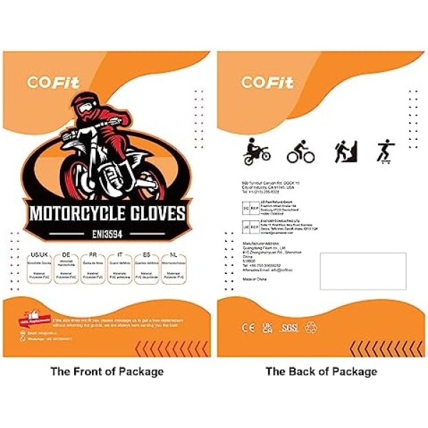 COFIT Motorcycle Gloves for Men and Women, Full Finger Touchscreen Motorbike - Image 7