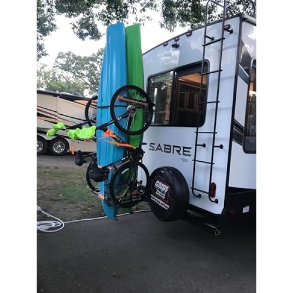RV Kayak Rack, Kayak Carrier Holds Up to 2 Kayaks and 2 Bikes, 2'' Hitch Mount - Image 2