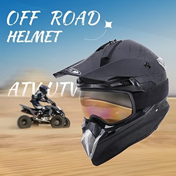 Adult Motocross Dirt Bike Helmet with Goggle, Gloves & Mask - DOT/FMVSS-218 - Image 4