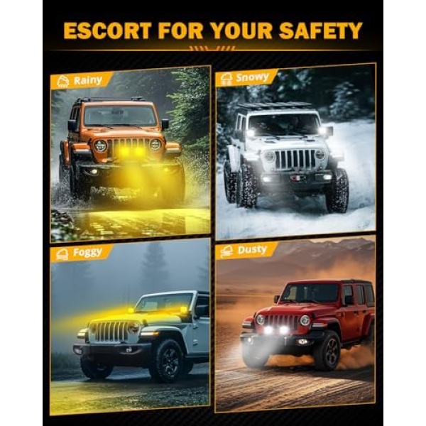 Auxbeam 7 Inch LED Pod Lights, 228W Super Bright Driving Side Shooter Lights - Image 7