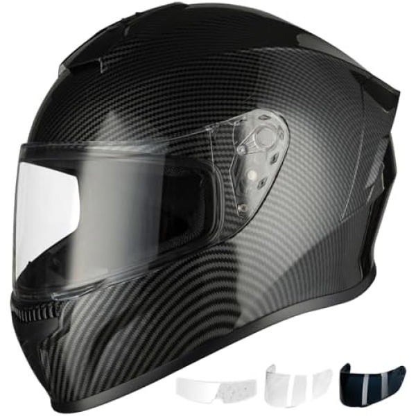 Favoto Full Face Motorcycle Helmet DOT Approved, Cascos para Motos Snowmobile