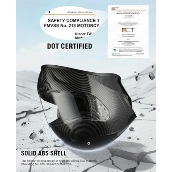Favoto Full Face Motorcycle Helmet DOT Approved, Cascos para Motos Snowmobile - Image 3