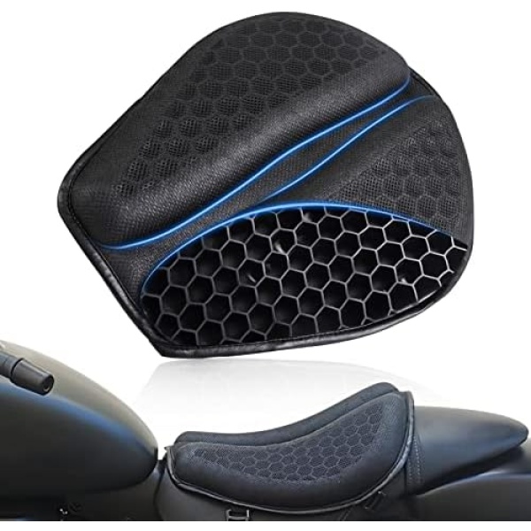Foldable Motorcycle Gel Seat Cushion, Large 3D-Honeycomb Structure Shock