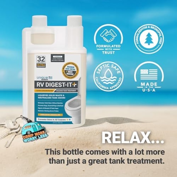 Unique RV Digest-It+ Extra-Strength Ultra-Concentrate - 32 RV Toilet Treatments - Image 4