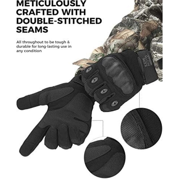 KEMIMOTO Tactical Gloves for Men, Touchscreen Motorcycle Gloves - Image 6