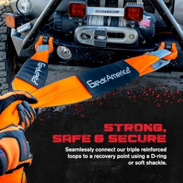 GearAmerica Off Road Recovery Kit, 9 Ton, Includes Tow Strap, Tree Saver, Snatch - Image 5