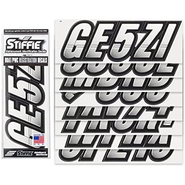 STIFFIE Techtron White/Black 3" Alpha-Numeric Registration Identification - Image 2