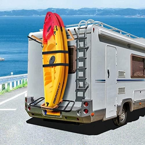 RV Kayak Rack, Kayak Carrier Holds Up to 2 Kayaks and 2 Bikes, 2'' Hitch Mount - Image 4