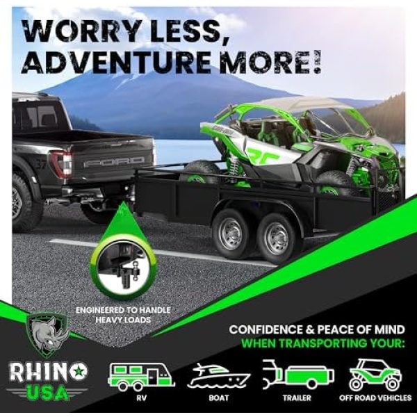 Rhino USA Adjustable Trailer Hitch (Fits 2-Inch Receiver) - Heavy Duty Aluminum - Image 7