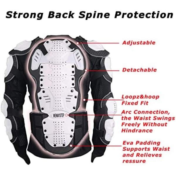 Motorcycle Protective Jacket Full Body Armor, Chest Spine Protection Dirt Bike - Image 3