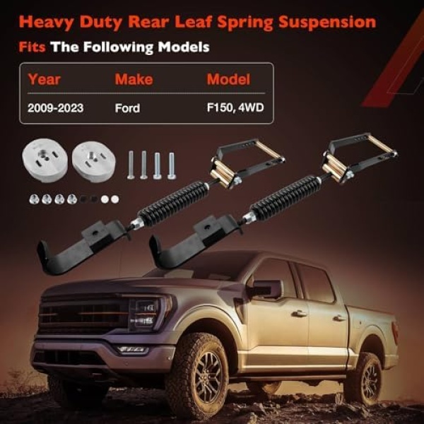 3611-YHD Rear Leaf Spring Suspension Heavy Duty Kit Compatible with 2009-2025 - Image 2