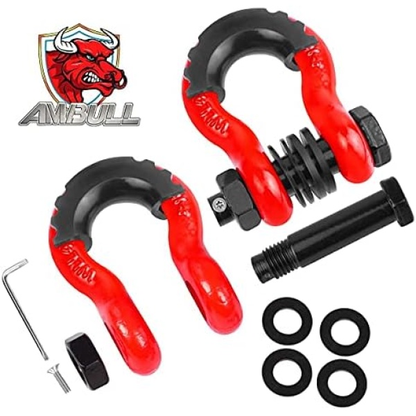 Shackles 3/4" D Ring Shackle (2 Pack) 45,000lb Break Strength with 7/8" Pin - Image 2