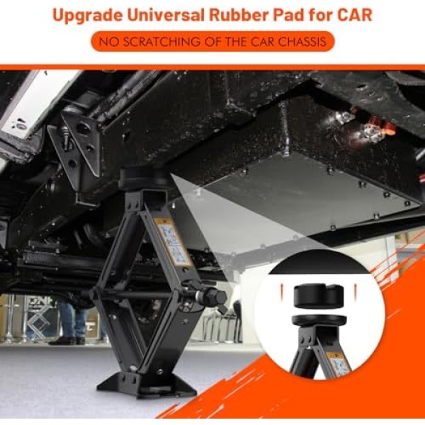 IMAYCC Car Jack 2.5 Ton/5512 lbs Universal Scissor Jack With Rubber Pad, - Image 3