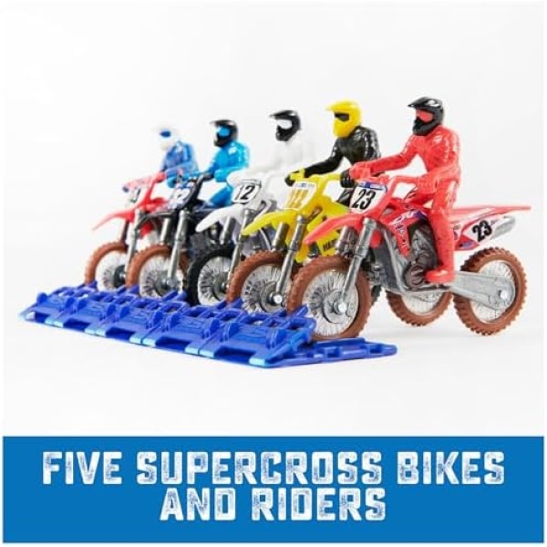 Authentic 5-Pack of 1:24 Scale Die-Cast Motorcycles with Rider Figure, Toy Moto - Image 3