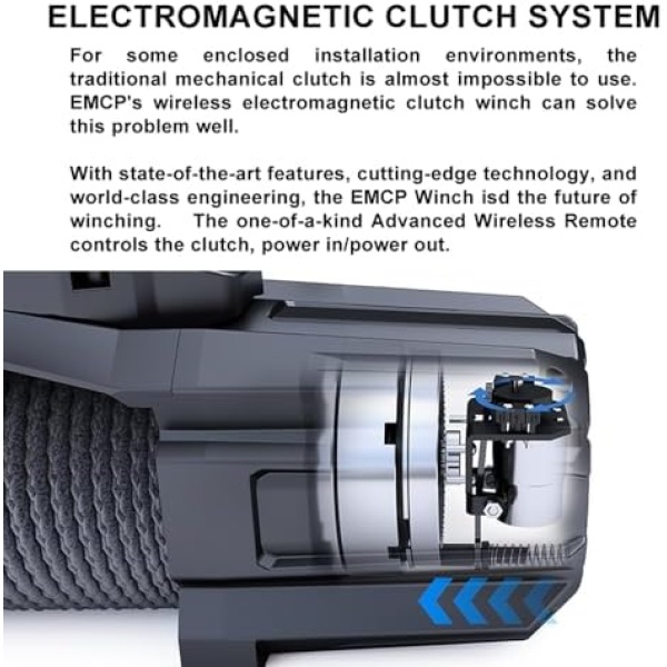 RUGCEL WINCH 12V EMCP Winch 13500lb New Waterproof Electric Synthetic Rope - Image 4
