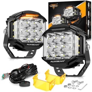 Auxbeam V-MAX Series 5 in LED Light Pods, 168W Offroad Side Shooter Round