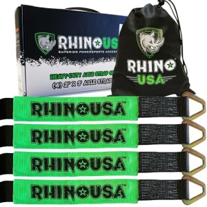 Rhino USA Axle Tie Down Straps - Lab Inspected 11,128lb. Break Strength