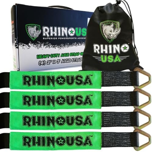 Rhino USA Axle Tie Down Straps - Lab Inspected 11,128lb. Break Strength
