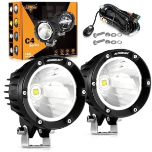 Auxbeam C4 Series Spot Beam LED Pod Lights, 4 Inch 72W Round Off-Road Lighting