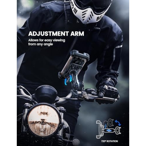 Lamicall Motorcycle Phone Mount Holder - [Dual Vibration Dampener] - Image 2