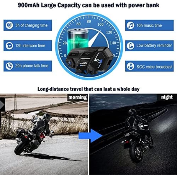 Fodsports Motorcycle Bluetooth Intercom with Music Sharing - Image 6